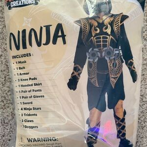 Stealth Ninja Warrior Costume for Kids - Black and Gold